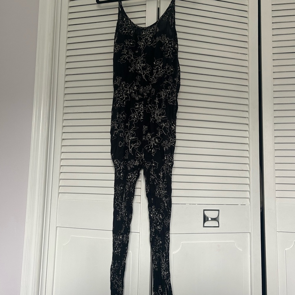 American Eagle Outfitters Black Floral Jumpsuit
